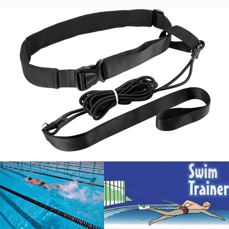 Correa de Entrenamiento de natación para piscina, 2m, Entrenamiento de natación, cinturón elástico, juego de sujeción de resistencia