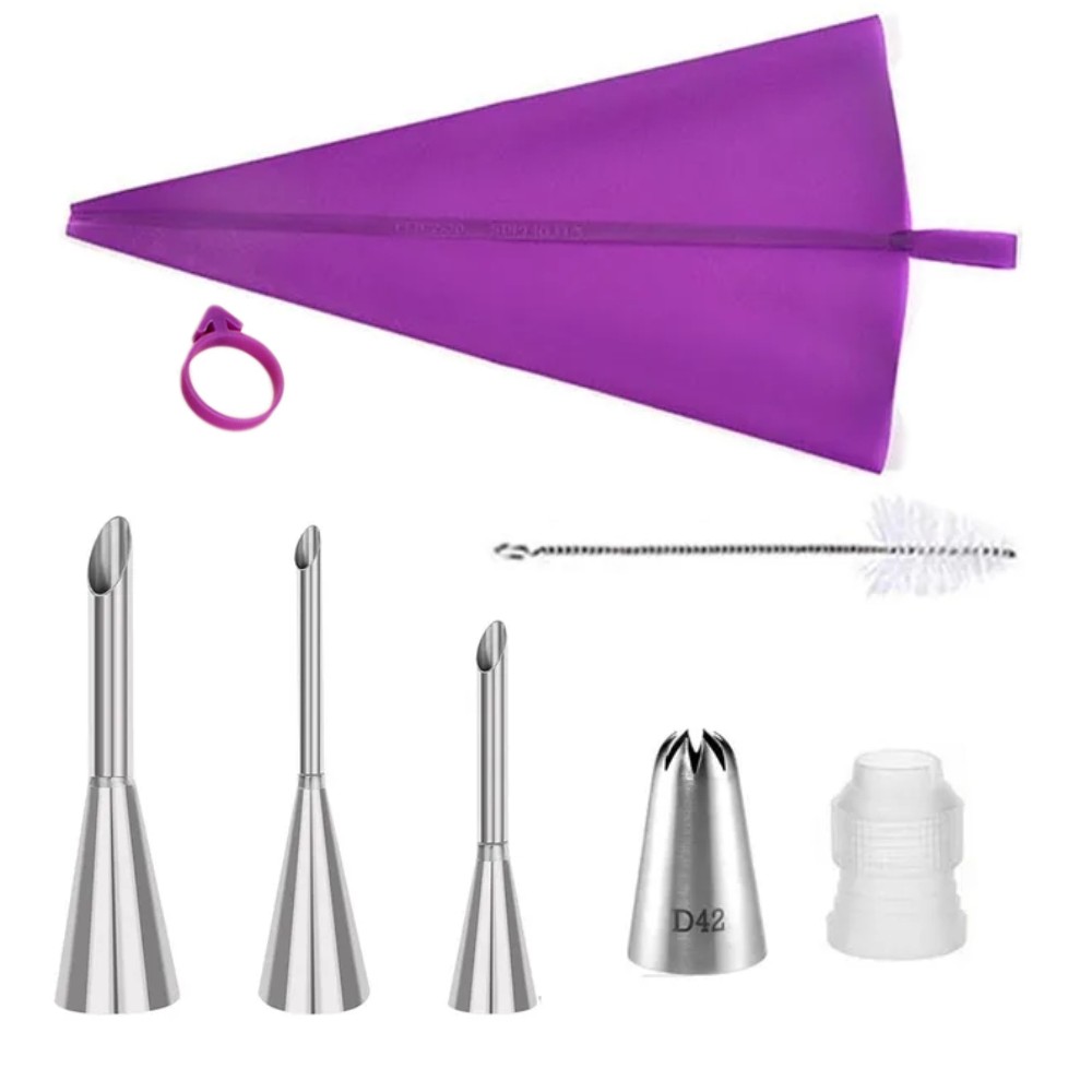 Nozzle piping cake decorating tools Confectionery equipment Kitchen accessories Pastry bag and bakery set stainless steel socket: SKY BLUE