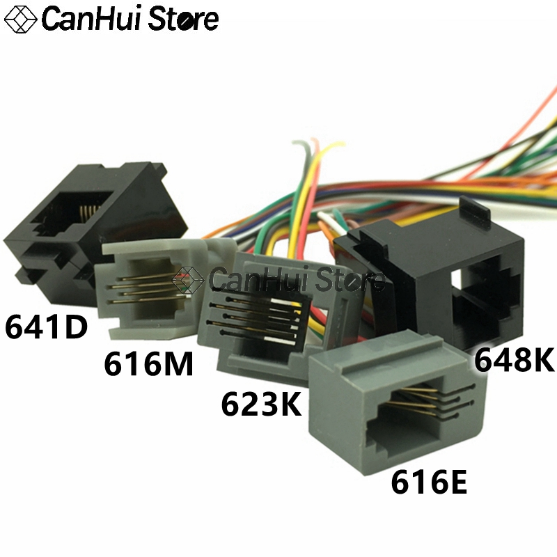 5 uds RJ11 RJ12 RJ45 conector hembra de teléfono con cable 4P4C 6P4C6C 8P8C conector hembra 616E 623K 616M 641D 648K