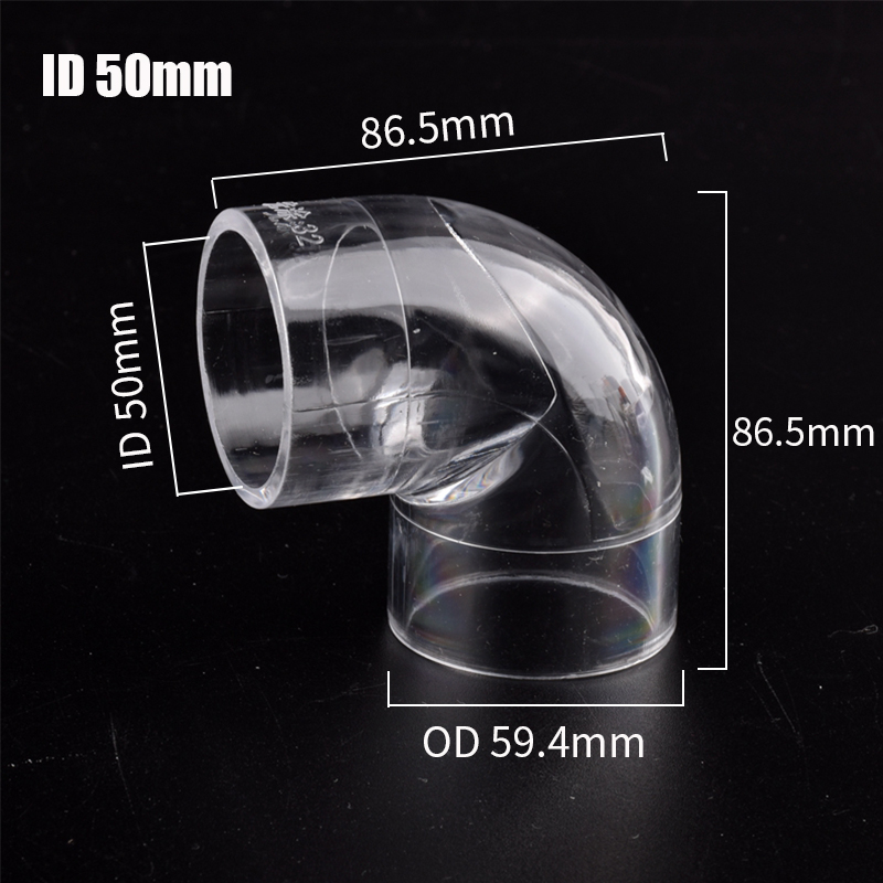 1/2/5 unidades de acrílico 90 ° Acessórios para tubo transparente, cotovelo, aquário, tanque de peixes, jardim, conectores de tubulação de água, junção de tubo de plexiglass transparente: Grey / 1''