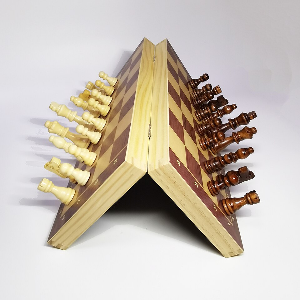 High-end 4 Queens Magnetic Chess Game Wooden Chess Set Chess Pieces Foldable Wooden Chess Board Toy I157