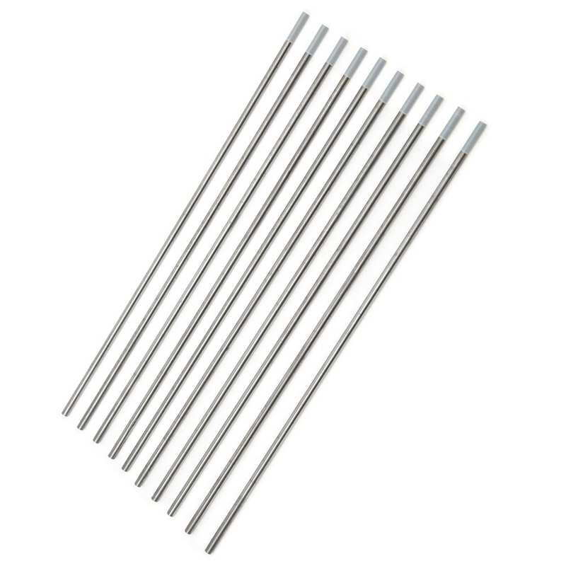 10Pcs Rod Tungsten Electrodes Welding Arc Needle WC20 2.4mm Thin Aluminum Steel Gray