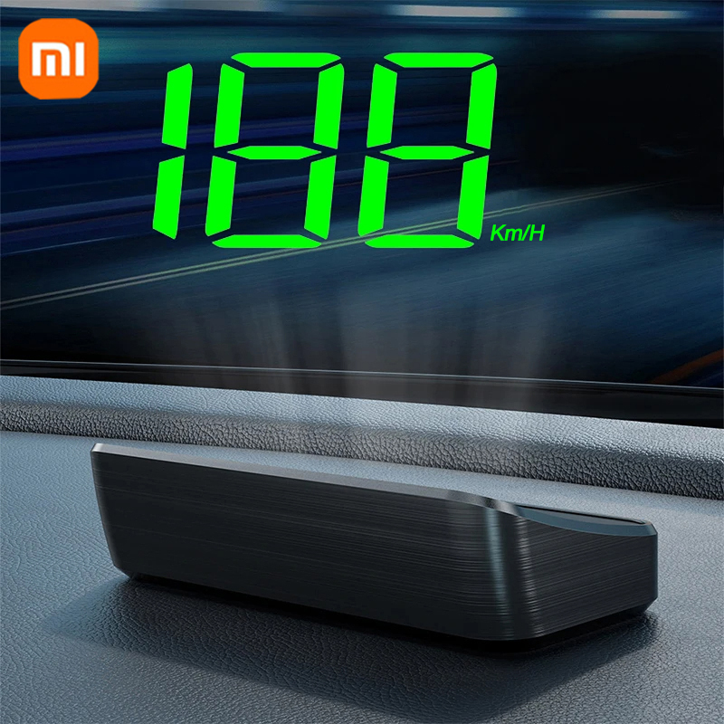 XIAOMI Car Speedometer HUD Head-Up Display Digital Speed Meter Windshield Projector Vehicles Truck Auto Electronics Accessories: WHITE