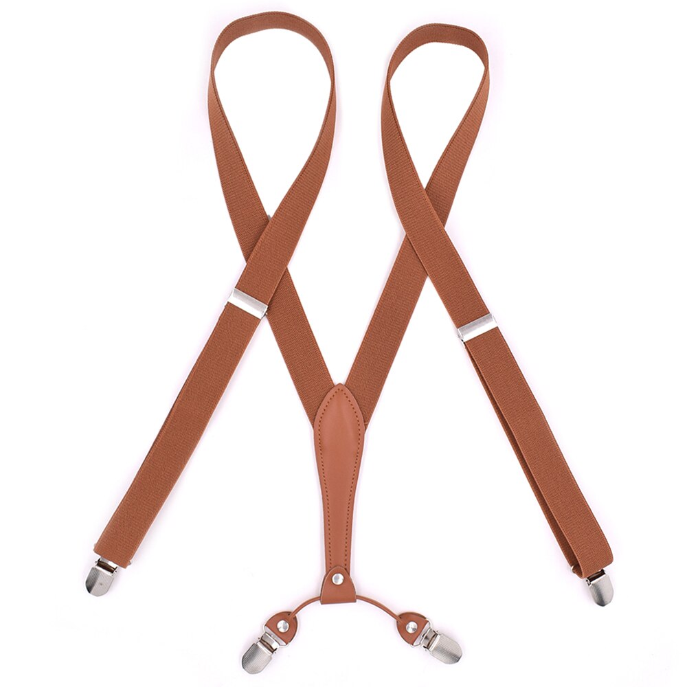 2.5cm Wide X-Shape Trouser Pants Suspenders Braces 4 Clips for Adult Women Men Boy Girl Wedding Party Event-Black Blue Red