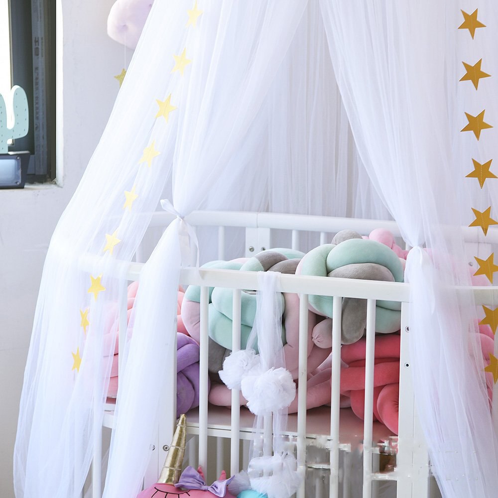 Dosel de corona para cama de bebé, cubierta de malla para decoración de dormitorio de bebé, chico
