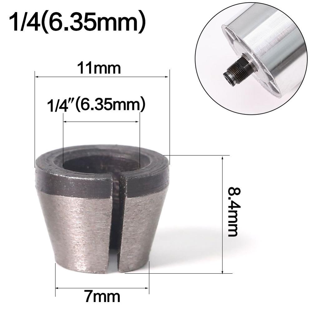 1pc 6mm 6.35mm 8mm Collets Trimr Chuck Accessory Conversion Sleeve Collet Engraving Trimming Machine Milling Cutter Tools