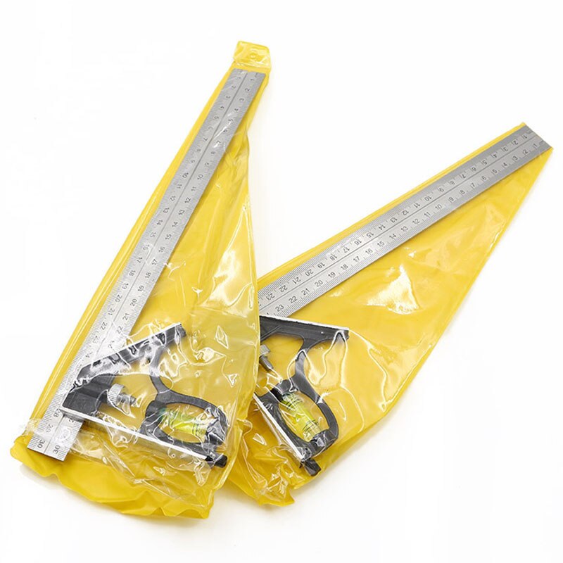 Adjustable Combination Square Ruler Set Angle Gauge Angle Finder Meter Protractor Measurement Measuring Engineer Tools