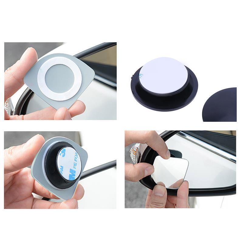 1pc/2 sztuk 360 stopni obracanie szerokokątny wypukłe ślepy miejsce lustro bezramowe lusterko wsteczne samochodu automatyczny kamera cofania z trybem parkingowym lustro