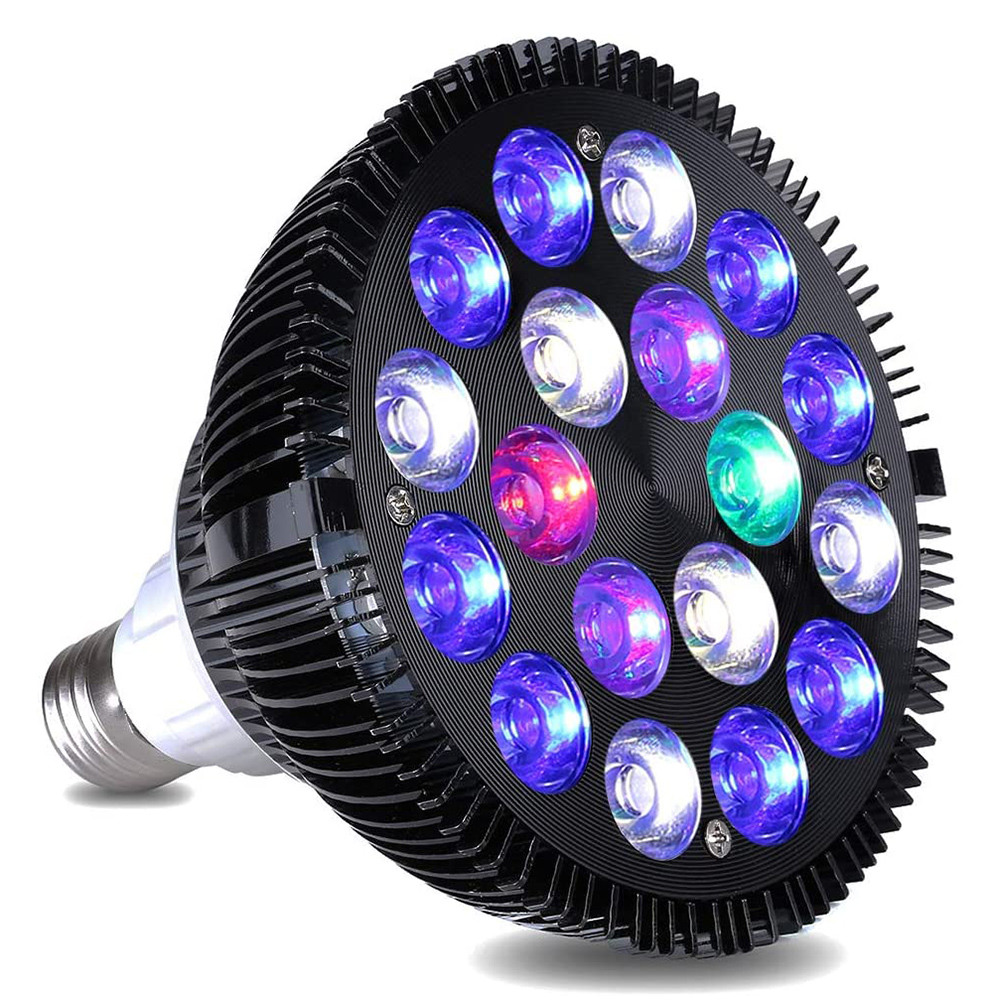 E27 Led Aquarium Lamp 12W-54W Volledige Spectrum Aquarium Lamp PAR38 Spot Zoutwater Tank Coral reef Planten Groeien Led Verlichting D30: 18W