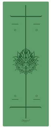 Position Line More Longer Natural Rubber Non-Slip Tapete Y oga Su ede Fabric Lose Weight Exercise Mat Fitness Yoga Mat: Green