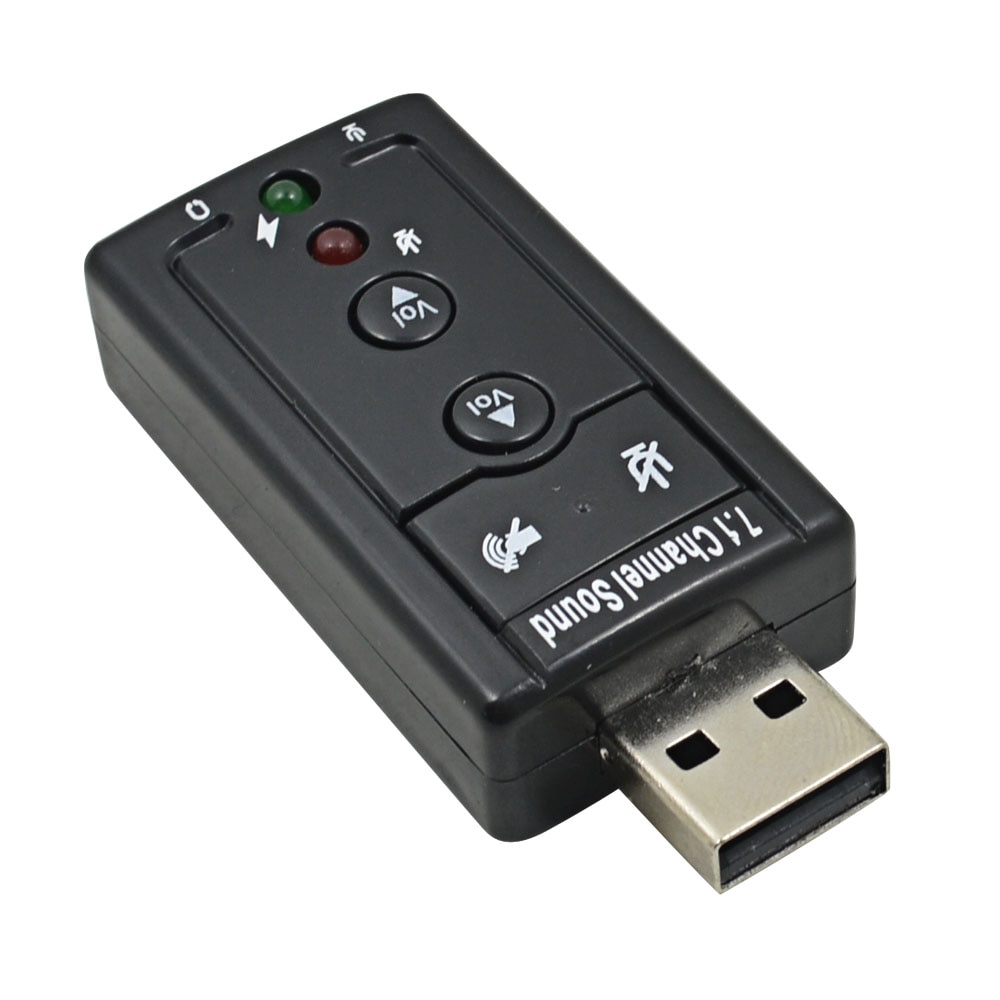 TISHRIC External USB Sound Card Adapter 7.1 Channel 3.5mm Microphone Headset For Laptop PC