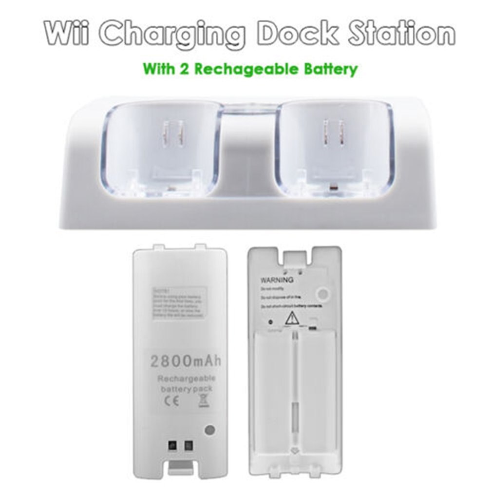 Voor Nintendo Wii Gamepad Batterij Opladers Lader Dock Remote Controller Dual Charging Dock Station Battery Pack