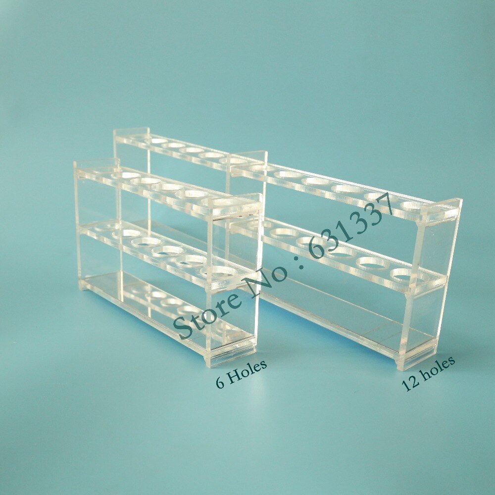 Laboratoriespejlet reagensglasstativ akryl nessler rørstativ 12 pladser .dragt til 50ml nessler rør