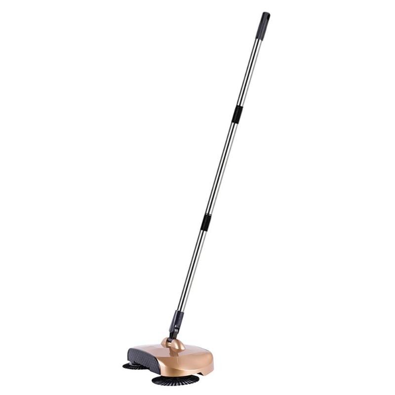 Long Handle Sweeping Machine Push Type Hand Push Magic Broom Dustpan Handle Household Cleaning Package Hand Push Sweeper mop: Gold