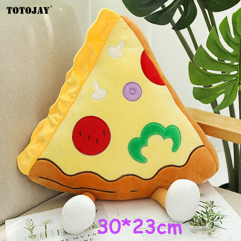 Niedlichen Cartoon Plüsch Hamburger Französisch Frites Huhn Bein Spielzeug Gefüllte Lebensmittel Popcorn Pizza Kissen Kissen Kinder Spielzeug Geburtstag: 30cm pizza