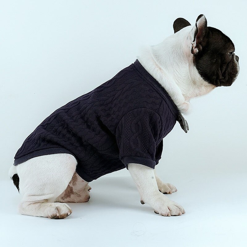 Hund frakke slips pet tøj til små mellemstore hunde fransk bulldog solid pet sweater mops kæledyr hunde tøj ropa perro