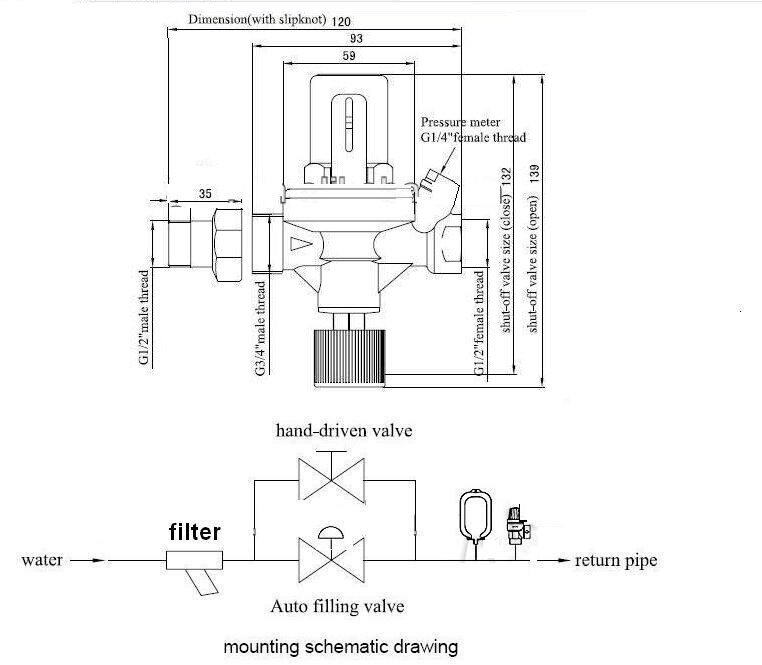 1/2&quot; DN15 Automatic Water Filling Valve for solar energy expension Vessel, central air-conditioning