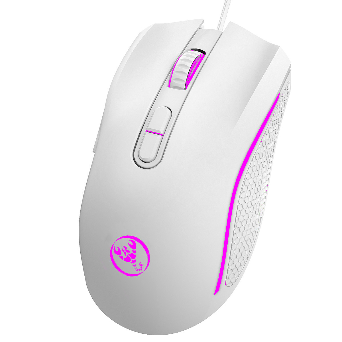 HXSJ colorful luminous gaming mouse e-sports wired mouse dpi four levels adjustable 3200dpi