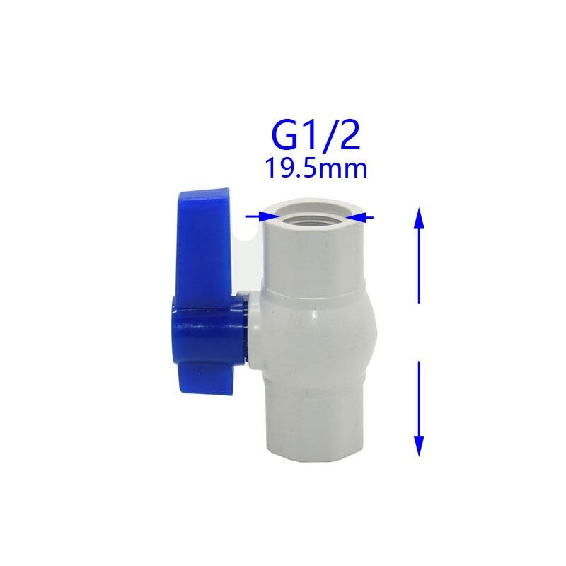 Pvc ball valve dn15 dn25 water flow control valve dn20 1" 1/2" 3/4 inch water pipe connector 1PCS: G1I2