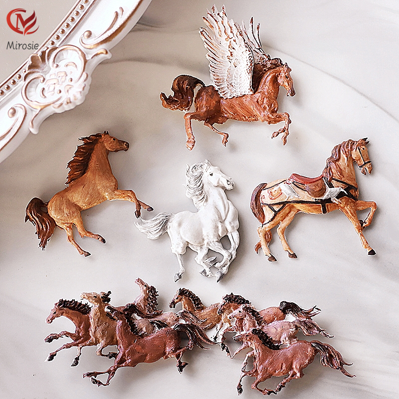 Mirosie-Moldes de silicona con alas de Pegaso, carrusel de caballo, pastel de unicornio, Fondant, Chocolate, bricolaje, molde de silicona para pastel, accesorios para hornear