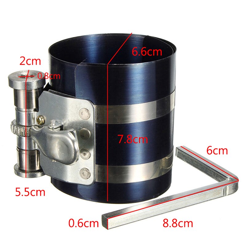 3 "faixa do instalador da ferramenta do compressor do anel do pistão do motor de carro ratcheting 53-125mm