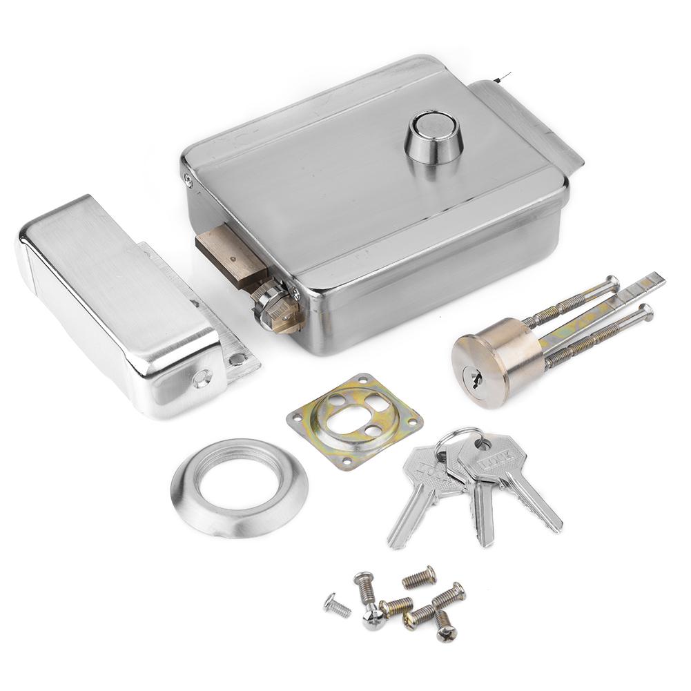 DC12V Metal Waterproof Electric Control Lock Access Door Locks Security Guard Against Theft Iron Gate Electric Lock