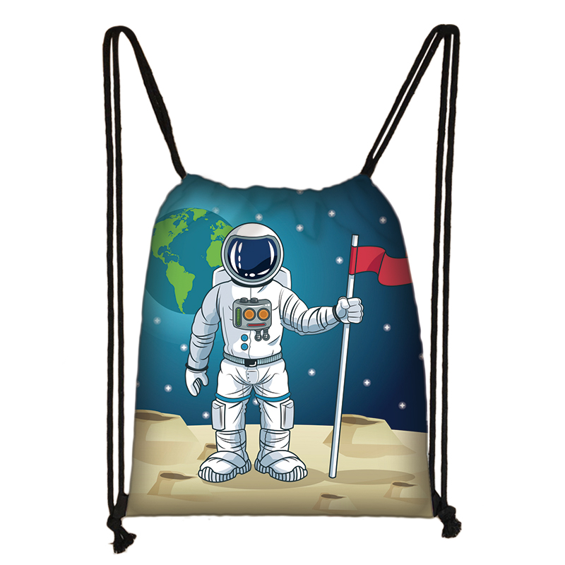 Astronaut Rocket Spaceship Drawstring Bag Teenager Boys Girls Storage Bag Galaxy Travel Backpack Kids Bookbag Shopping Bags: skdmars05