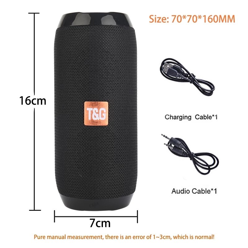 Tg 117 portátil bluetooth alto-falante sem fio subwoofer à prova dwaterproof água ao ar livre usb altifalante áudio apoio aut tf cartão caixa de música