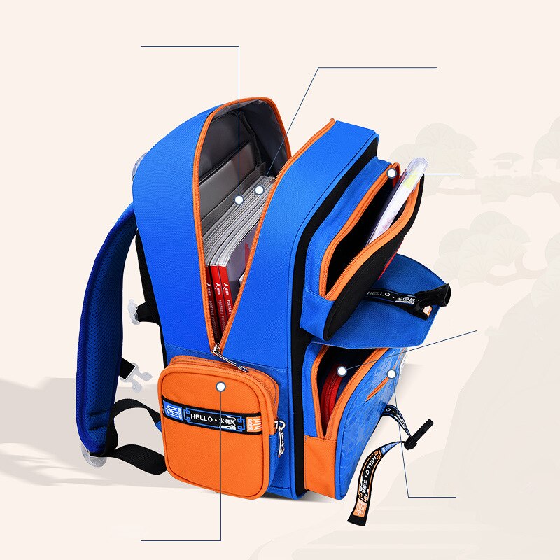 Chinese Stijl Retro Kinderen Orthopedische Schooltas Voor Tiener Jongens Meisjes 2 Size Student Rugzakken Kids Schooltassen Mochila