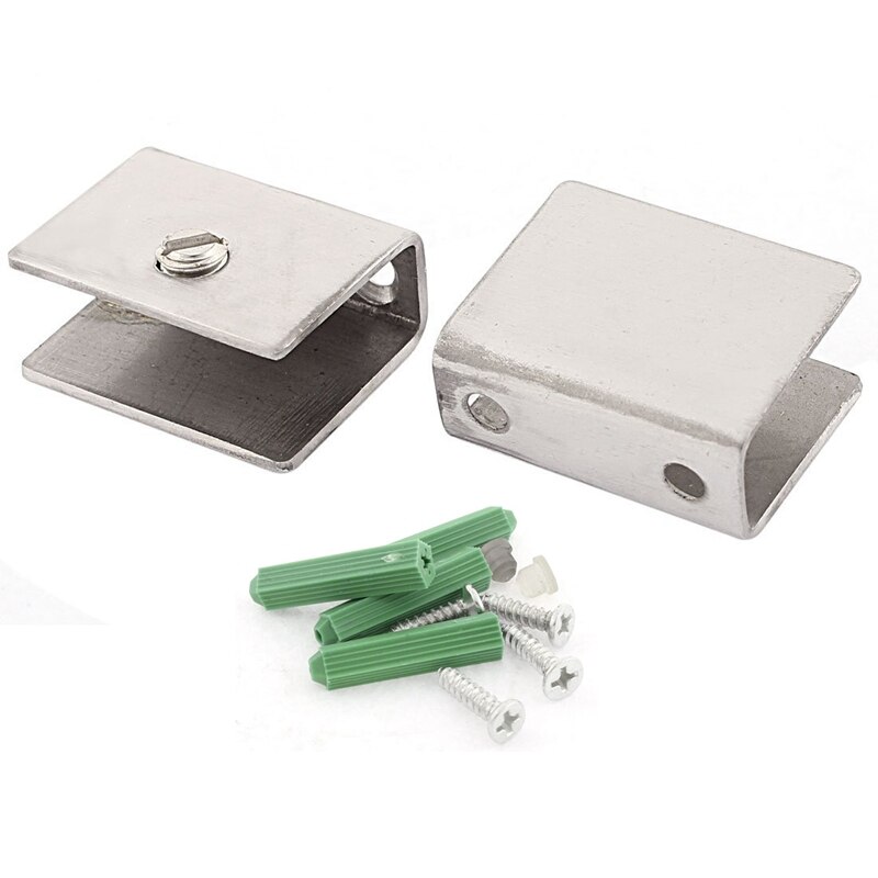 Rectangular Glass shelf Clamps Type Holder Clamp bracket Wall mounting 2 pcs