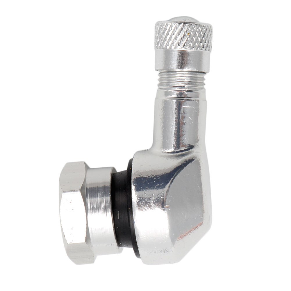 90 graders cnc svart motorcykel ventil stammar däck 10mm 11.3mm fälg aluminium: Silver-