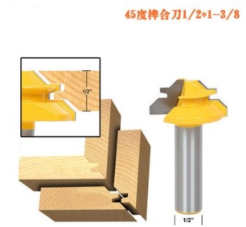 45 graden 1/2 1/4 1/8 Schacht Hout rand Mijter Frees Tenon Cutter Frezen voor Houtbewerking: Groene, paars