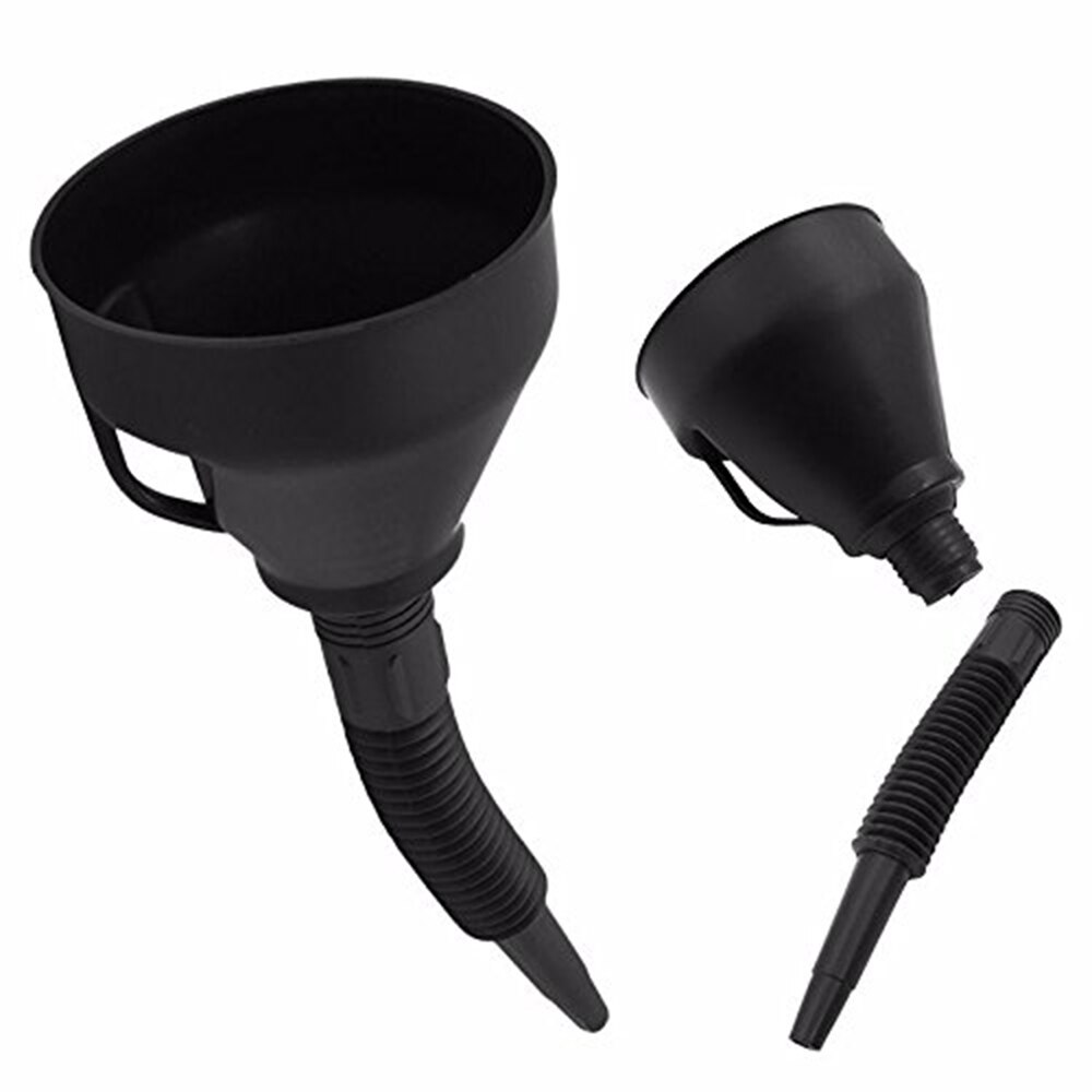 Universal 2In1 Funnel Automotive Black Plastic Funnel with Flexible Detachable Spout Funnel Automotive Tool for Water Oil Liquid: Khaki