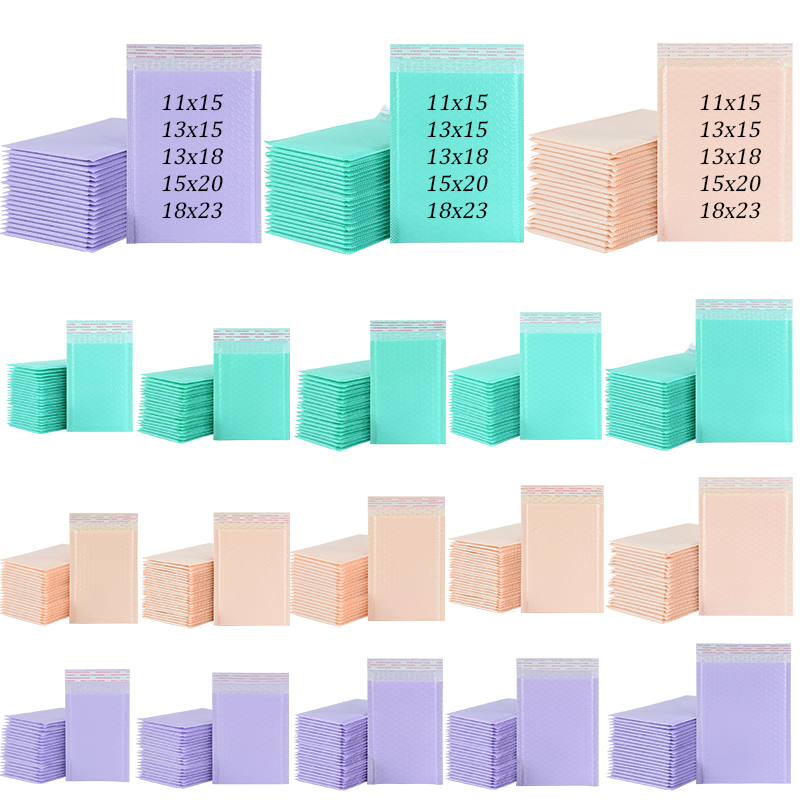 50pcs Bubble Mailers Padded Envelopes Bags Blue Purple Self-Seal Packaging Business Supplies Bubble Padding Bags