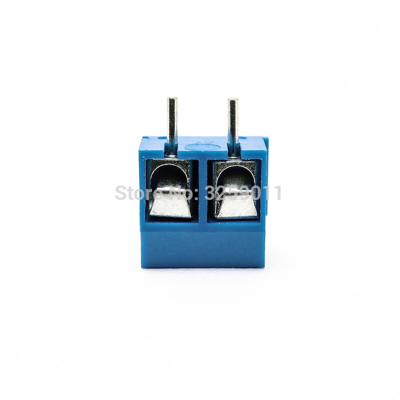 10PCS Small Electrical Connectors KF 301-2P Blue Copper 5.0mm Straight Pin PCB Screw Terminal Block Connector