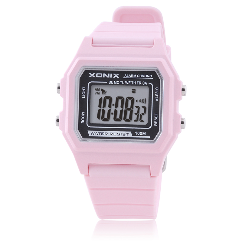 XONIX Top Sports Watches Waterproof 100m Men Women Outdoor Fun Multifunction Digital Watch Swimming Diving Wristwatch: Pink