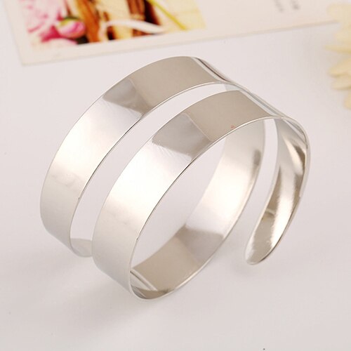 Women's Punk Simple Coiled Spiral Upper Arm Cuff Armlet Armband Bangle Bracelet