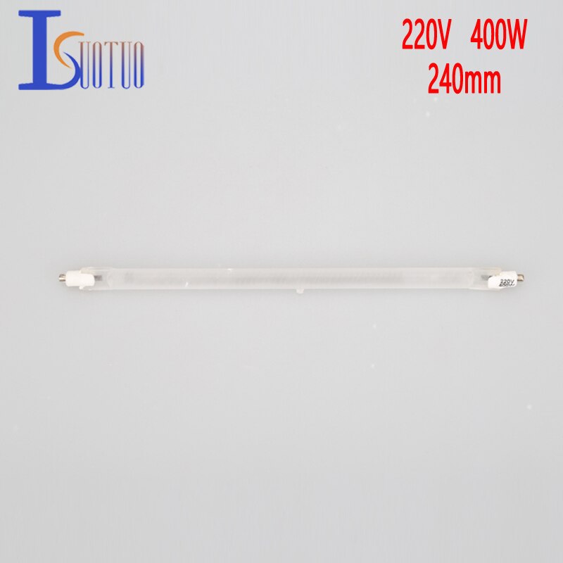 Tubo halógeno de vacío para radiación IR, lámpara de cuarzo, tubo halógeno infrarrojo direccional, 240mm, 220V, 400W