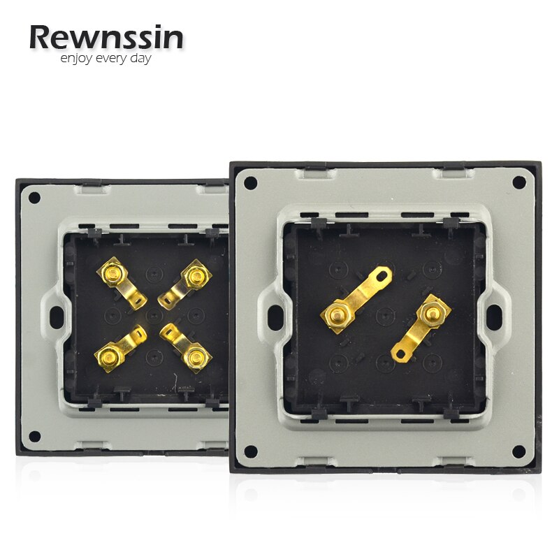 Wall Audio Outlet Terminals 110V-250V Socket Double/Quadruple Binding Post Banana Jack Connector Black Brushed Aluminum Panel