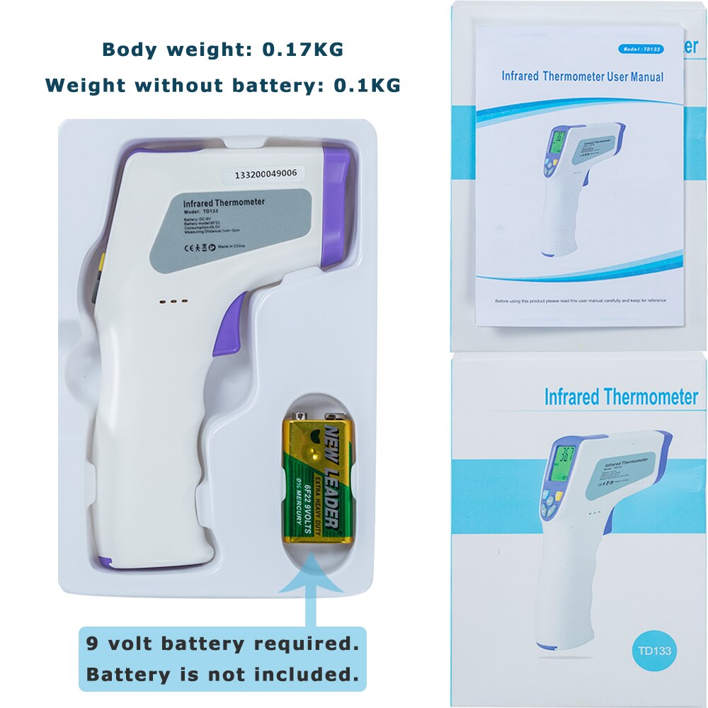 Thermometer Infrared Digital LCD Body Measurement Forehead Ear Non-Contact IR Thermometer Fever Measure Tool for Baby Adult
