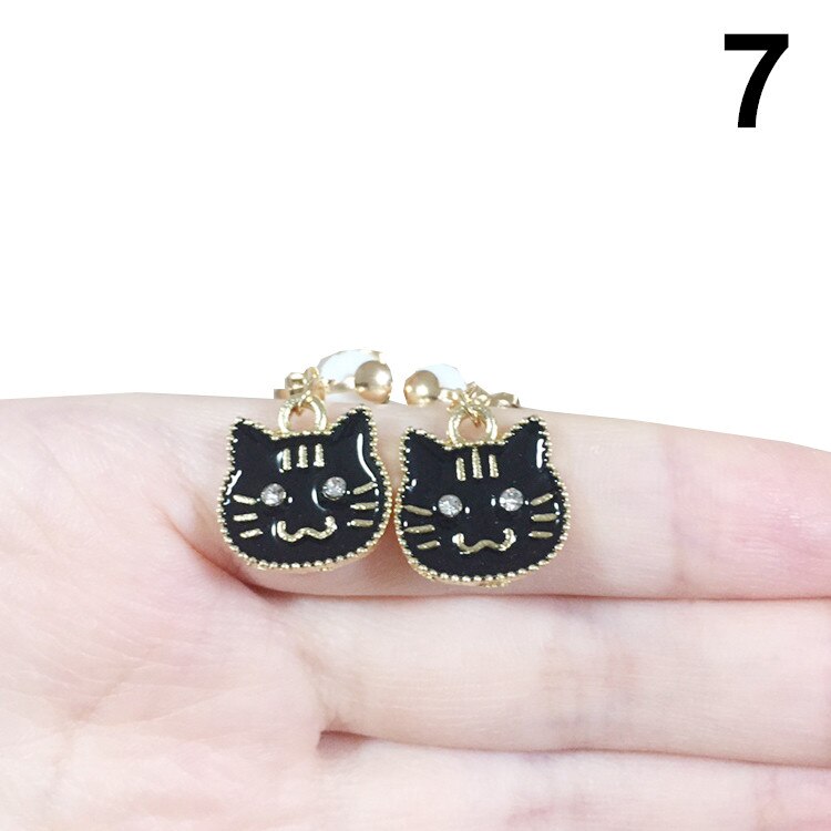 Clip On Earrings Kids Cute Cartoon Animal Cat Ear No Piercing Ear Rings For Children Jewelry Korean Ear Clip For Girls: 7