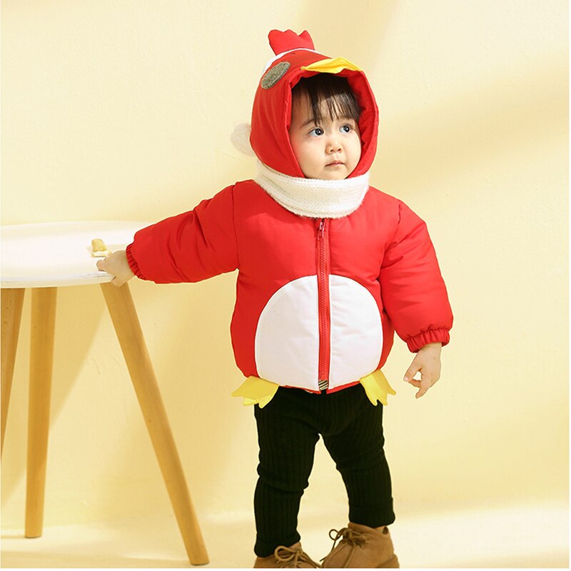 Baby Boys Jacket Winter Thick Coats Kid Warm Outerwear Girls Fur Hooded Children Clothes Chicken Cotton Padded Jacket