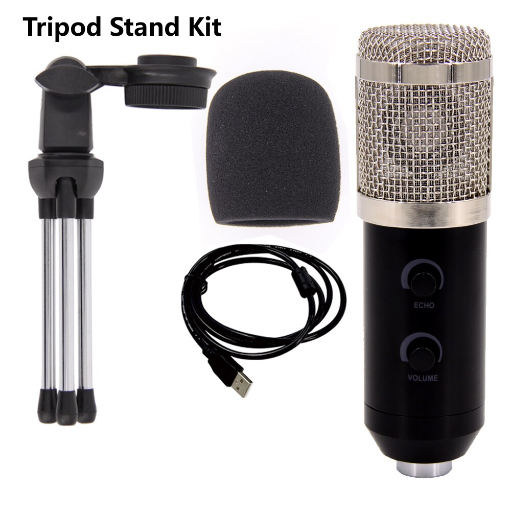 Darmowa wysyłka, MADON BM-800 USB profesjonalny kondensator dźwięku nagrywania studyjnego mikrofon na PC i legtop: srebro statyw