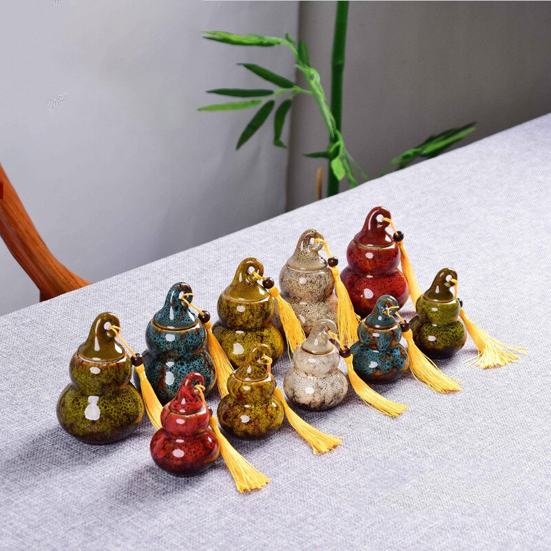 Kitchenace keramik kinesisk teholder bærbar tedåsebeholder teopbevaringsgadgets og værktøj pæreformet tebladsopbevaringsgadget