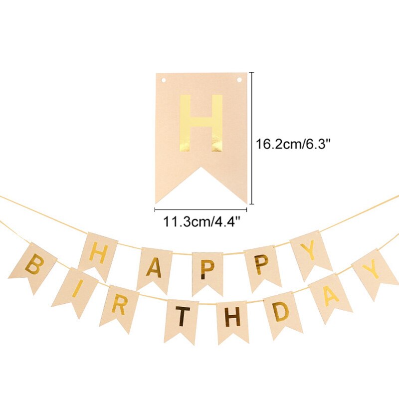 UOMYLEIR Happy Birthday Banner – Bunte Papier-Girlande, Pastellfarben, Für Geburtstags- & Babyparty-Deko