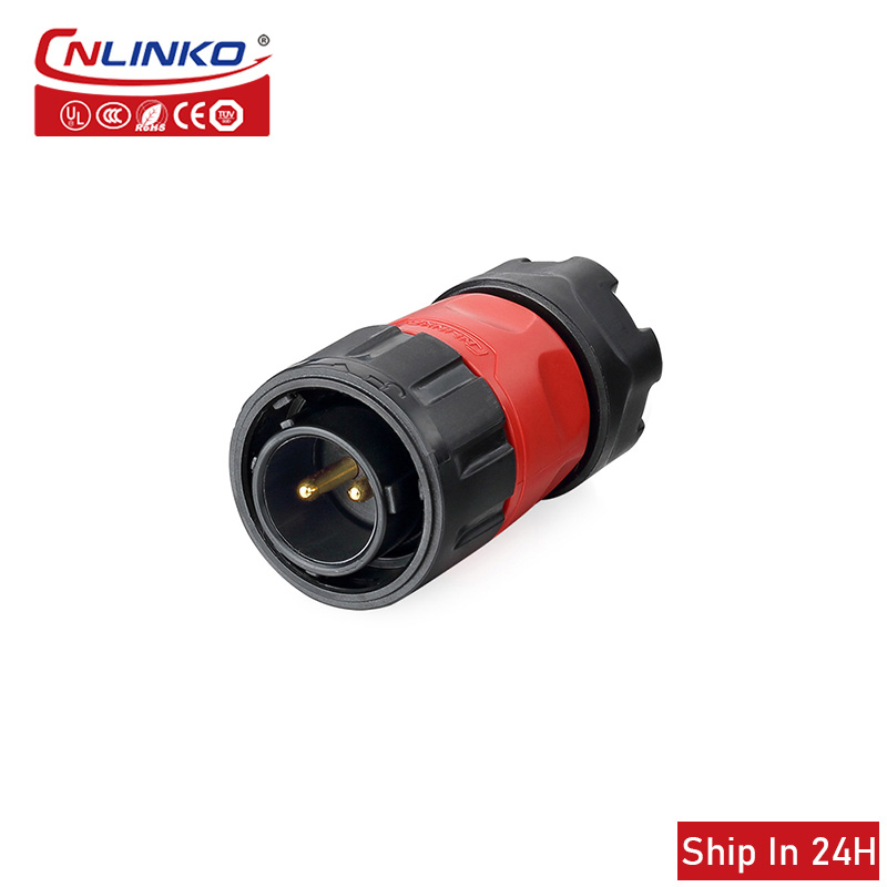 Cnlinko YM20 M20 2 3 4-pins connector draadconnector Waterdichte kunststof elektrische stopcontact Voedingsconnector: Donkergrijs