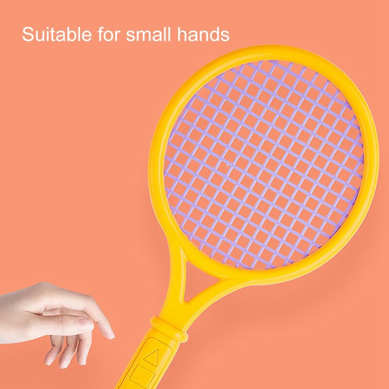 Criança mini raquete de tênis esporte treinamento plástico tênis raquetes badminton com bola crianças escola praia oval brinquedos