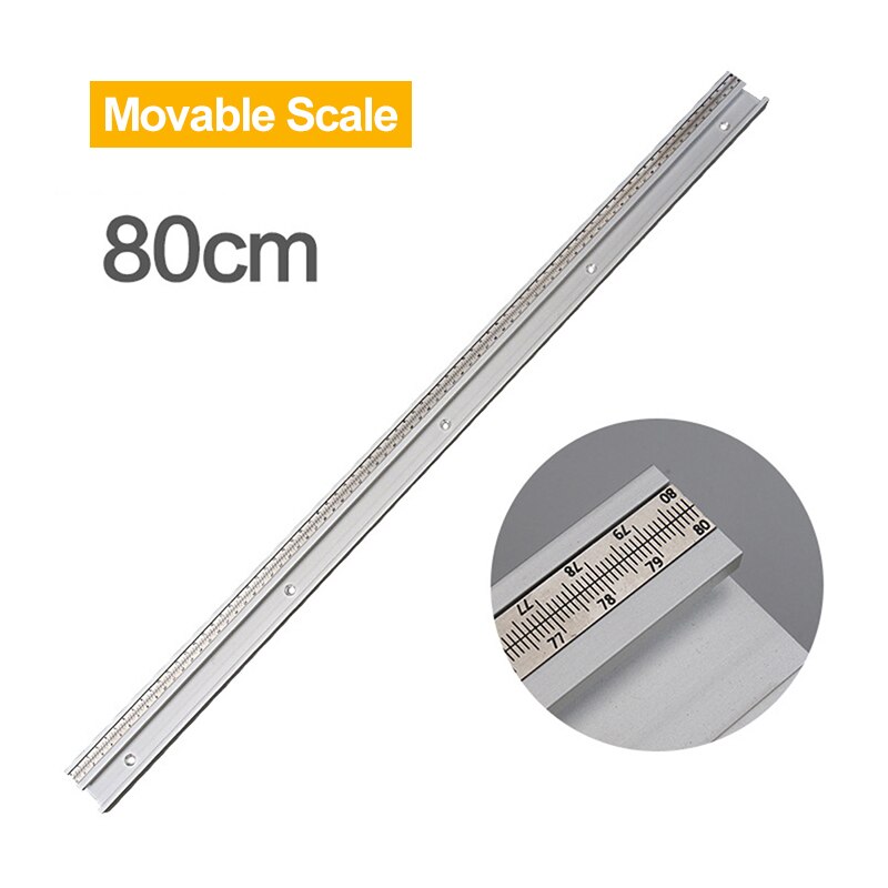 300-800mm t-track met schaal, legering t-tracks, t-sleuf, verstekrailstopper, houtbewerking, zaagtafel, werkbank, doe-het-zelfgereedschap, accessoires: Verplaatsbaar 800mm