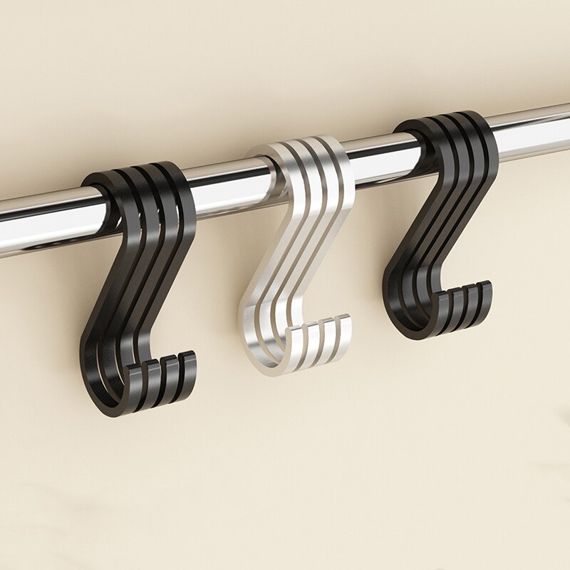 8 Stuks Aluminium Praktische S-vorm Haken Keuken Reling Hanger Haak Sluiting Holder Haken Voor Opknoping Kleding Handtas