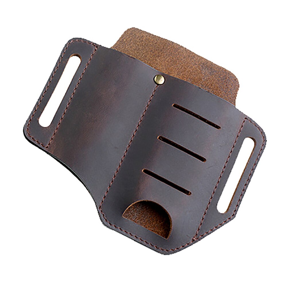 EDC Waist Pack Leather Waist Holster Belt Loop Holder Organizer Waist Pouch Outdoor Waist Pack For Lighter Flashlight Pliers: A1
